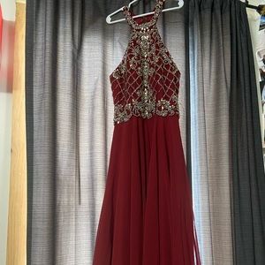 full length prom dress (open back)